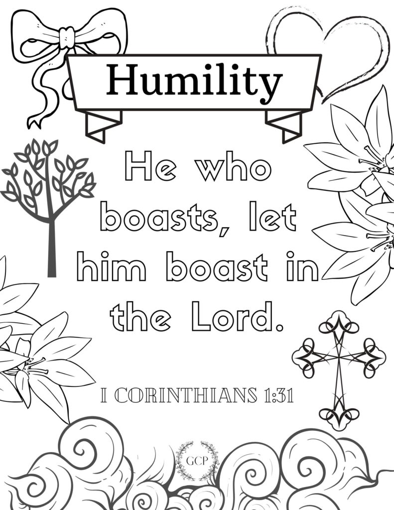 image of humility bible verse coloring page