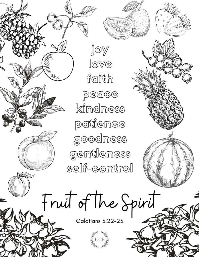 fruit of the spirit coloring page