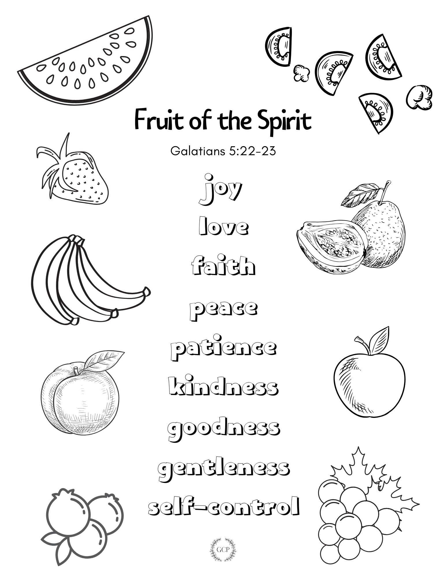fruit of the spirit joy coloring pages