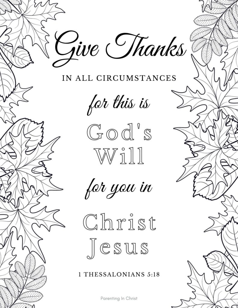 image of gratitude bible verse coloring page