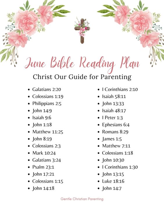 June Bible Reading Plan with scriptures about Christ Jesus our Guide